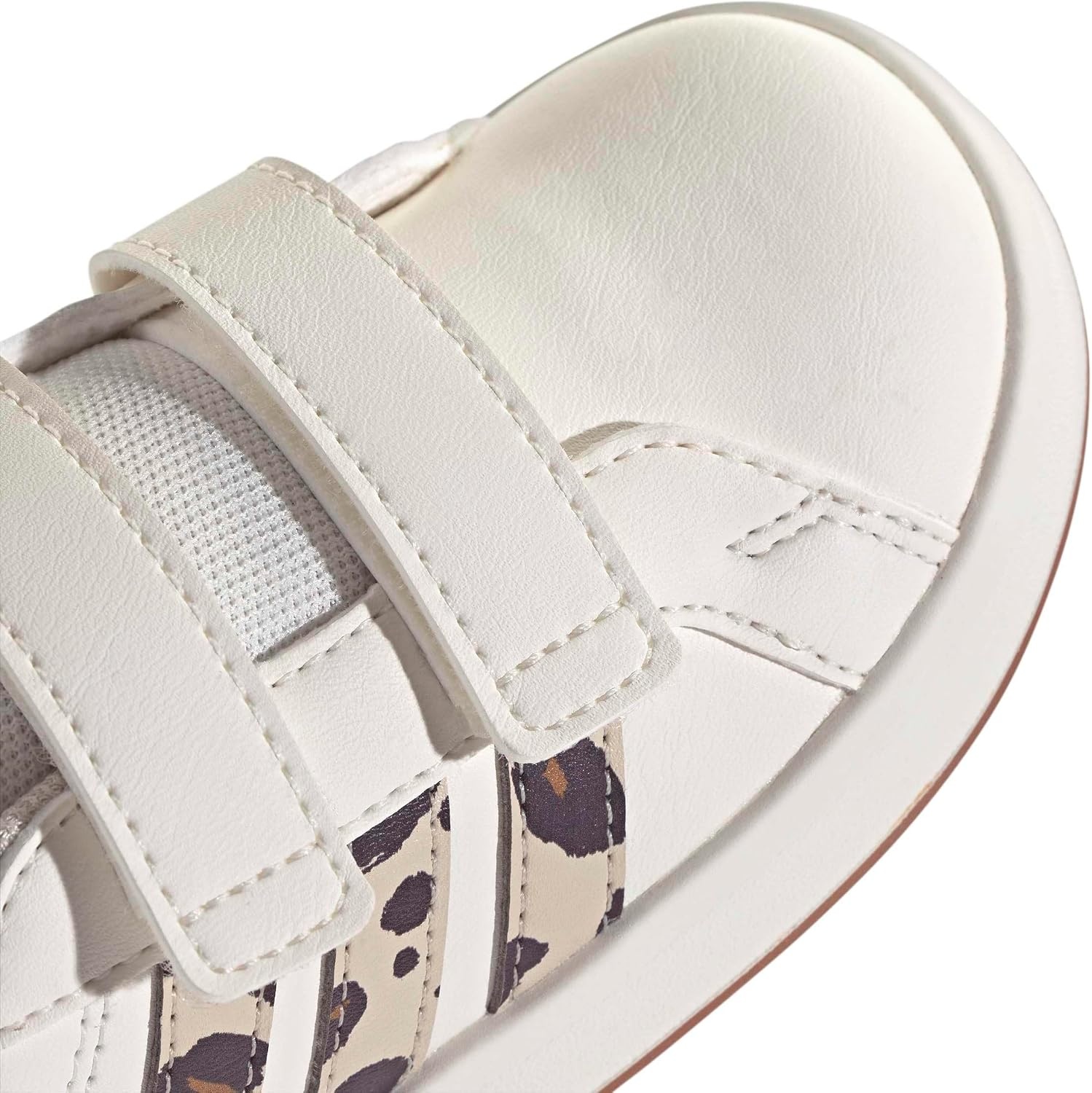 image:imageadidas UnisexBaby Grand Court 30 Hook amp LoopWhiteCrystal LinenAurora Coffee