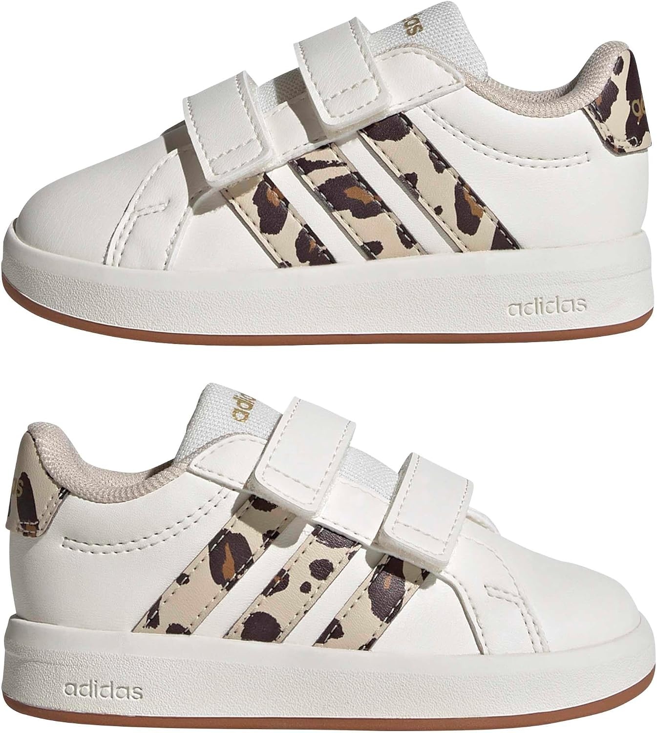 image:imageadidas UnisexBaby Grand Court 30 Hook amp LoopWhiteCrystal LinenAurora Coffee