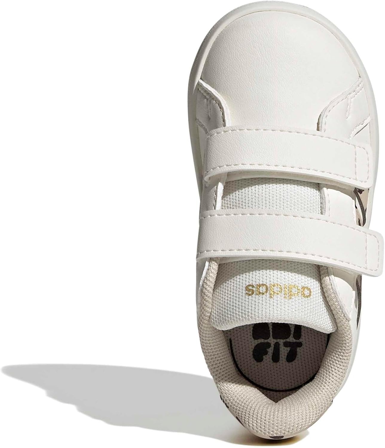 image:imageadidas UnisexBaby Grand Court 30 Hook amp LoopWhiteCrystal LinenAurora Coffee