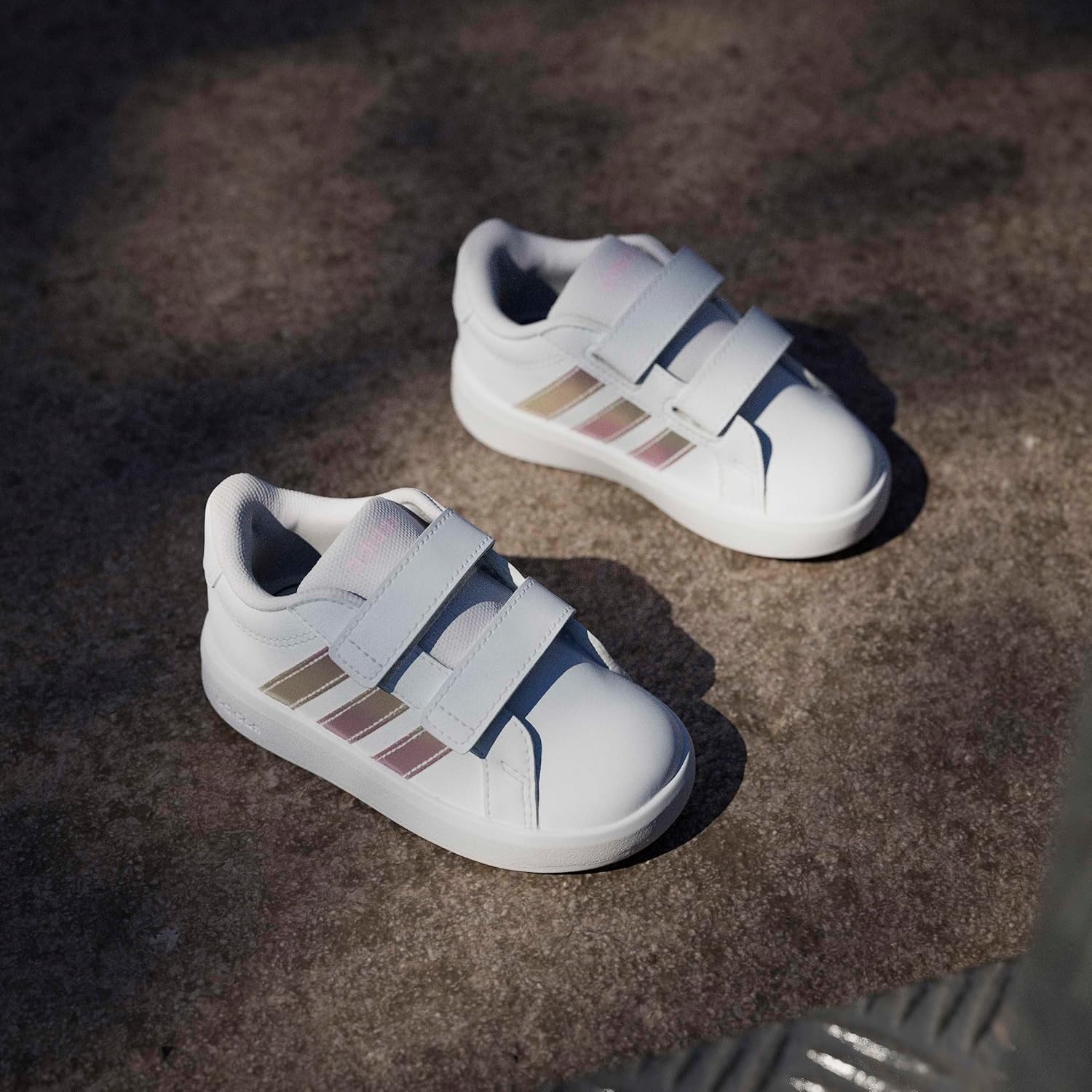 image:imageadidas UnisexBaby Grand Court 30 Hook amp LoopWhiteIridescentWhite