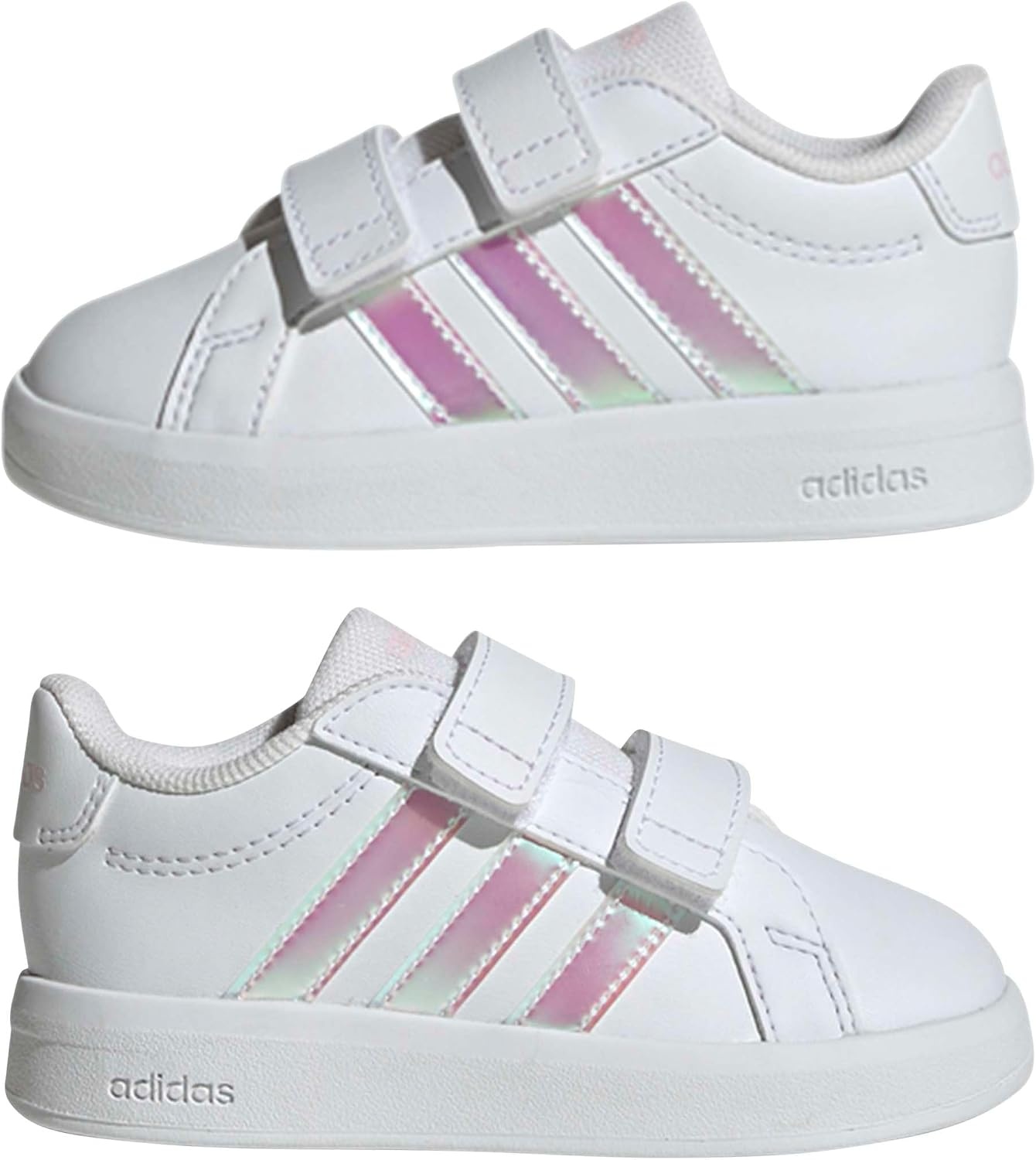 image:imageadidas UnisexBaby Grand Court 30 Hook amp LoopWhiteIridescentWhite