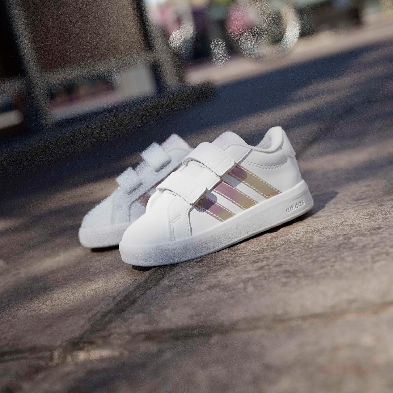 image:imageadidas UnisexBaby Grand Court 30 Hook amp LoopWhiteIridescentWhite