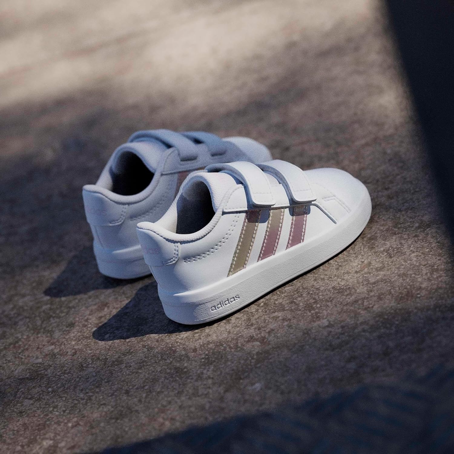 image:imageadidas UnisexBaby Grand Court 30 Hook amp LoopWhiteIridescentWhite