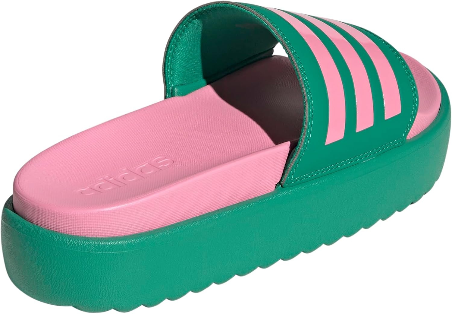 image:imageadidas Womens Adilette Platform Slide SandalsCourt GreenBliss PinkBliss Pink