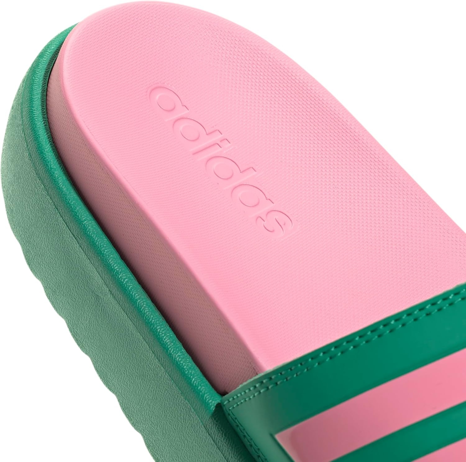 image:imageadidas Womens Adilette Platform Slide SandalsCourt GreenBliss PinkBliss Pink