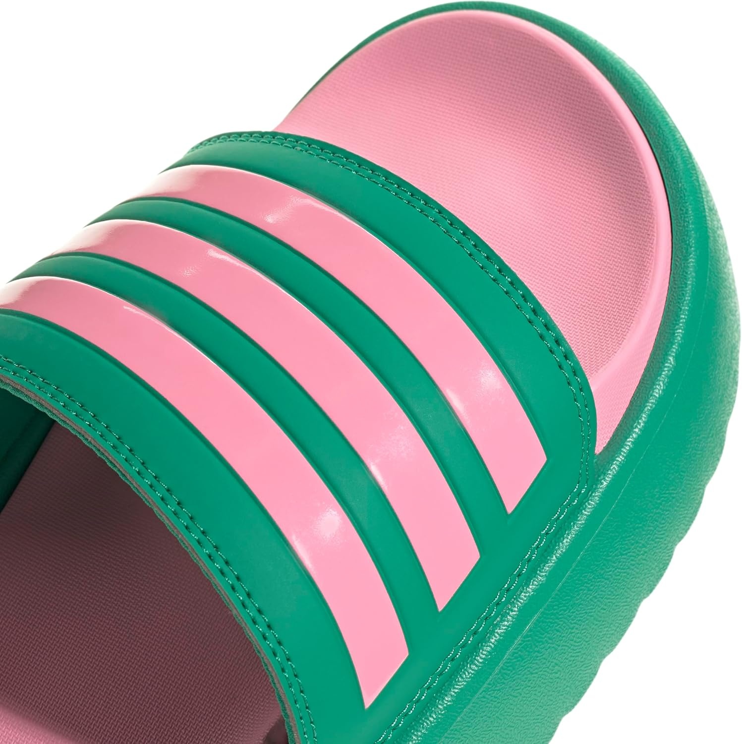 image:imageadidas Womens Adilette Platform Slide SandalsCourt GreenBliss PinkBliss Pink