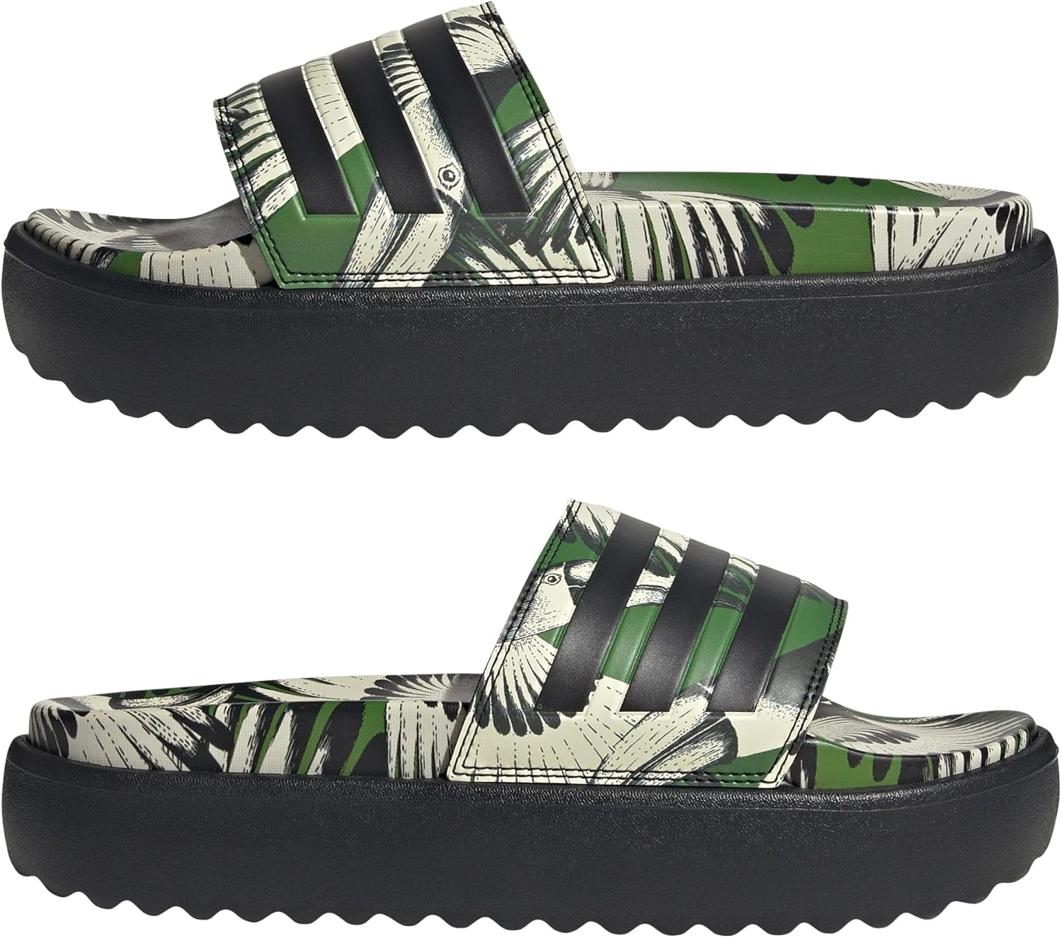 image:imageadidas Womens Adilette Platform Slide SandalsCrew GreenBlackBlack