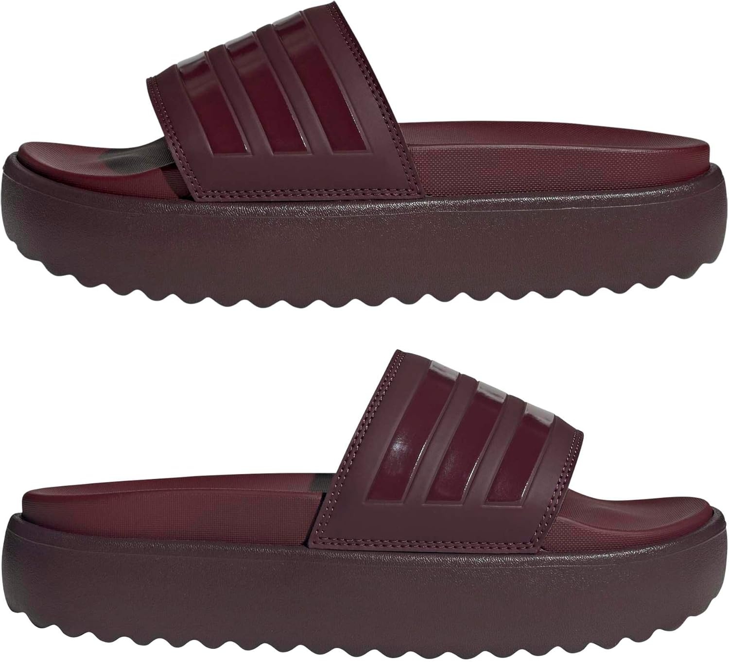 image:imageadidas Womens Adilette Platform Slide SandalsMaroonMaroonShadow Red