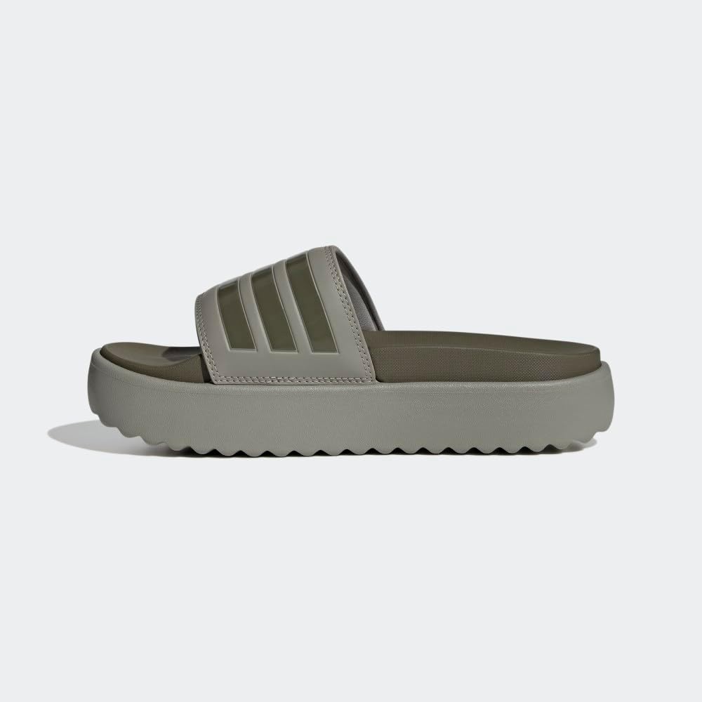 image:imageadidas Womens Adilette Platform Slide SandalsSilver PebbleOlive StrataSilver Pebble
