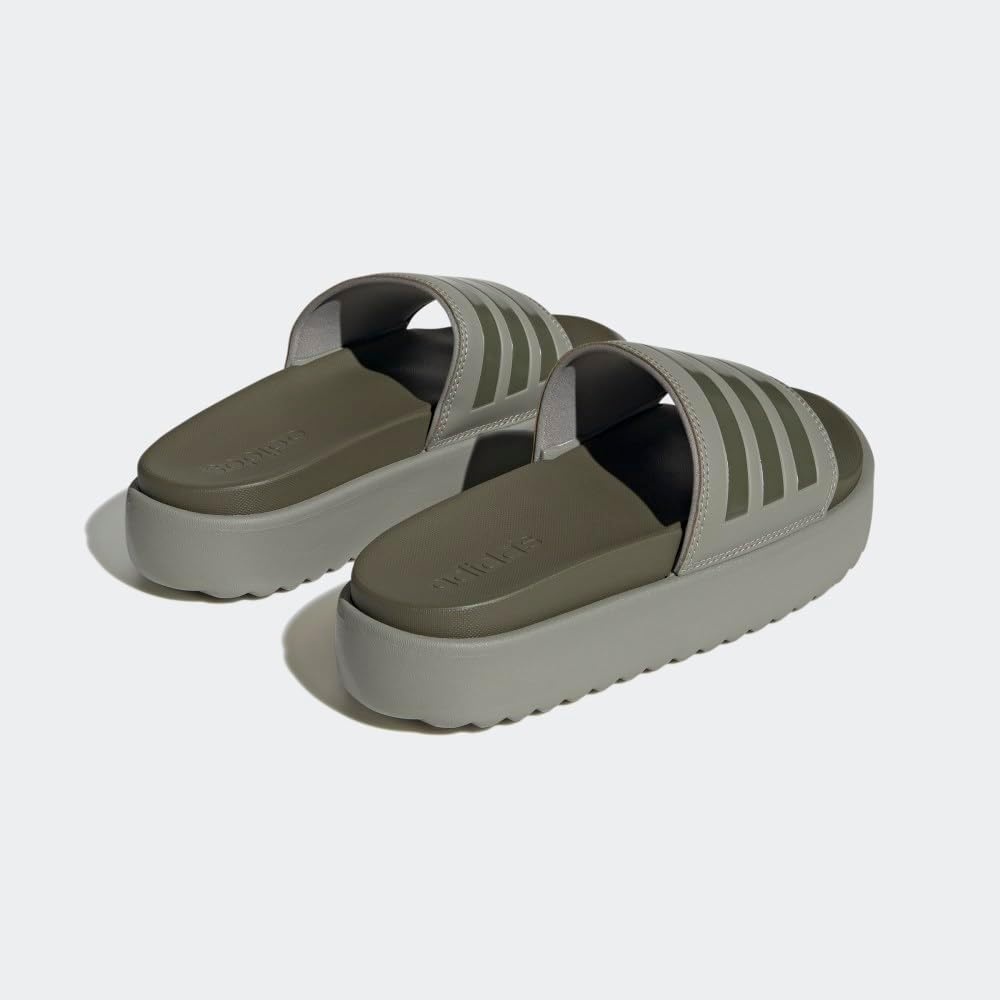 image:imageadidas Womens Adilette Platform Slide SandalsSilver PebbleOlive StrataSilver Pebble