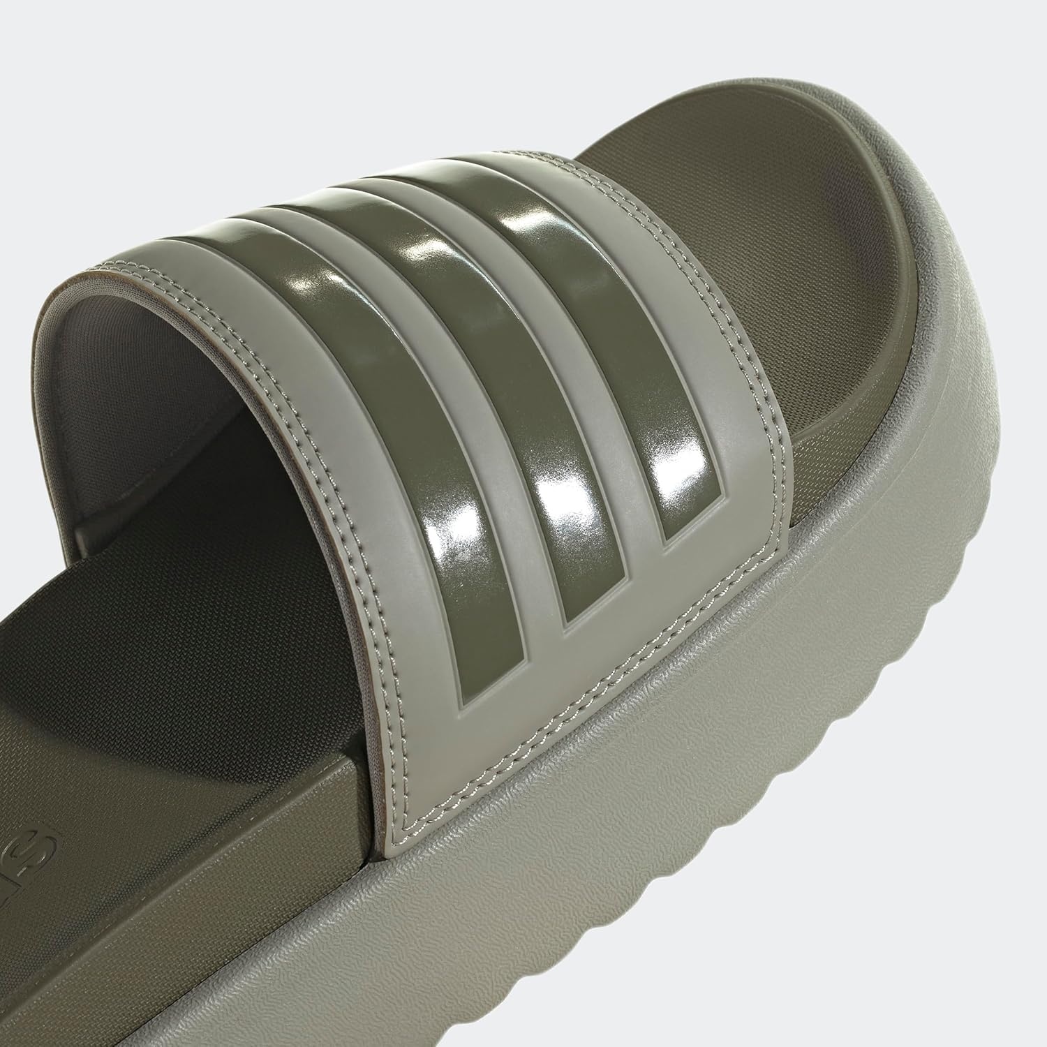 image:imageadidas Womens Adilette Platform Slide SandalsSilver PebbleOlive StrataSilver Pebble