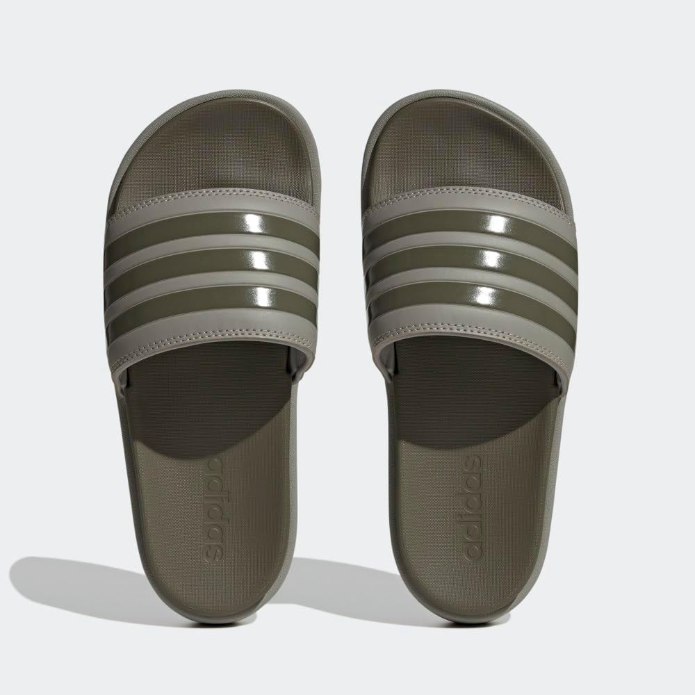 image:imageadidas Womens Adilette Platform Slide SandalsSilver PebbleOlive StrataSilver Pebble