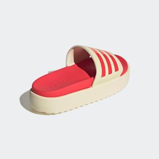 image:imageadidas Womens Adilette Platform Slide SandalsWarm VanillaSemi Lucid RedSemi Lucid Red