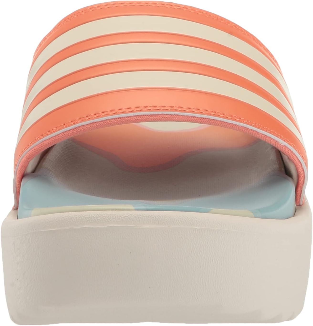 image:imageadidas Womens Adilette Platform Slide SandalsWhiteWhiteSemi Coral