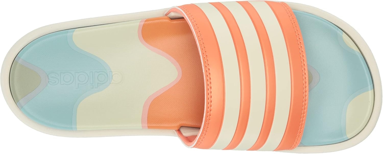 image:imageadidas Womens Adilette Platform Slide SandalsWhiteWhiteSemi Coral