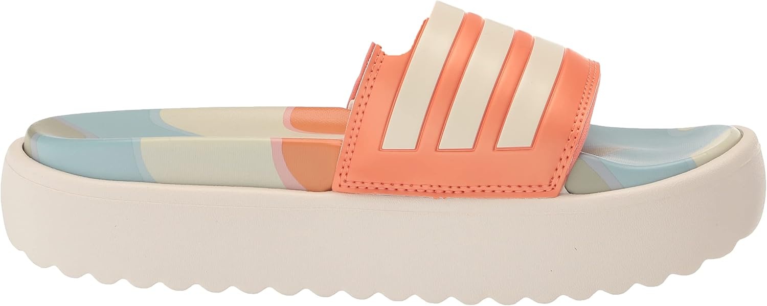 image:imageadidas Womens Adilette Platform Slide SandalsWhiteWhiteSemi Coral