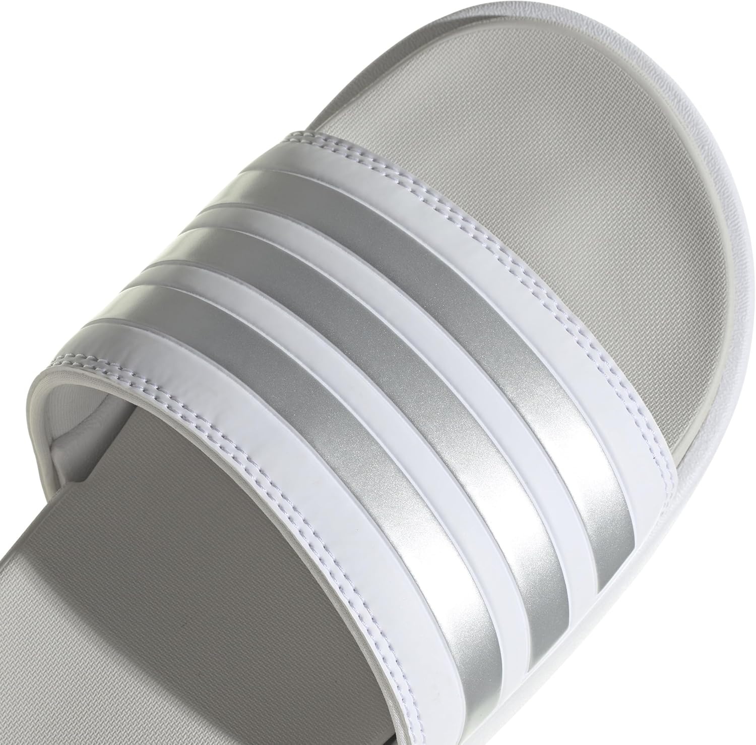 image:imageadidas Womens Adilette Platform Slide SandalsWhiteZero MetallicGrey