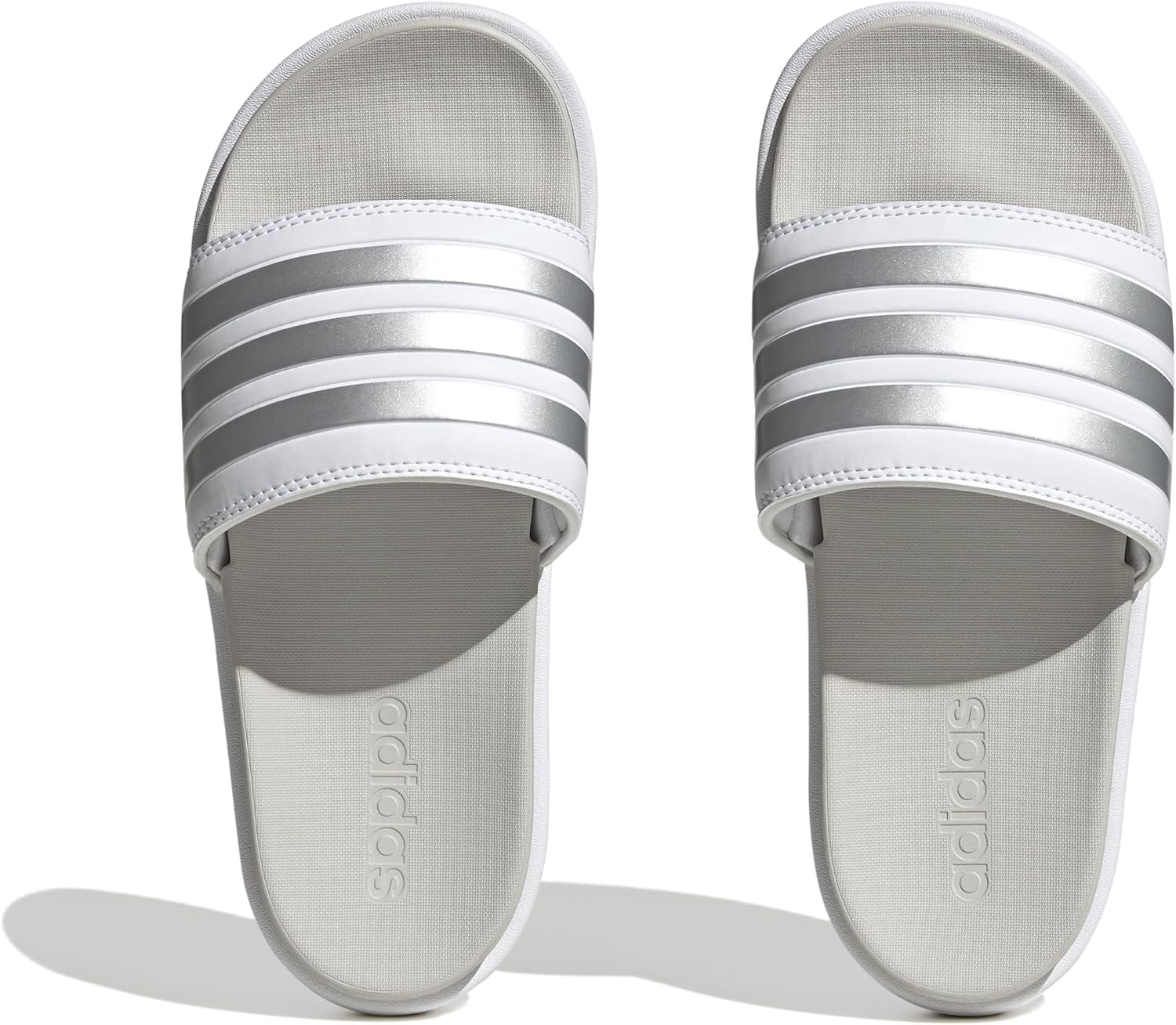 image:imageadidas Womens Adilette Platform Slide SandalsWhiteZero MetallicGrey