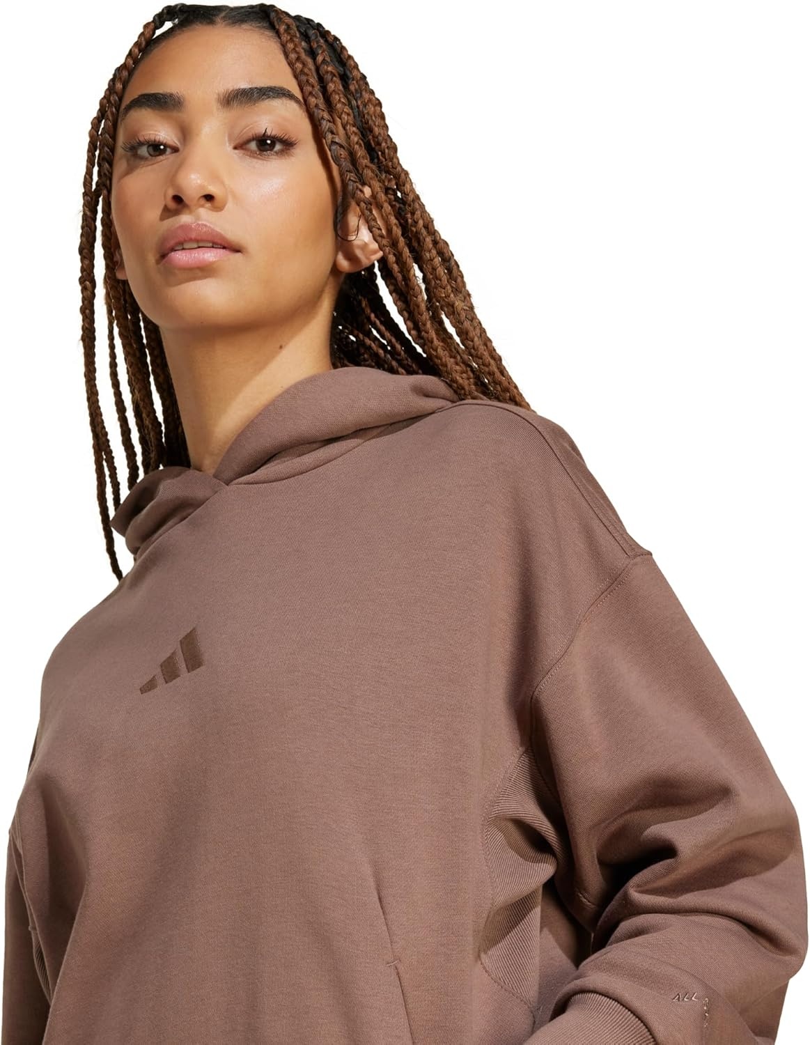 image:imageadidas Womens All Szn Fleece Loose HoodieEarth Strata