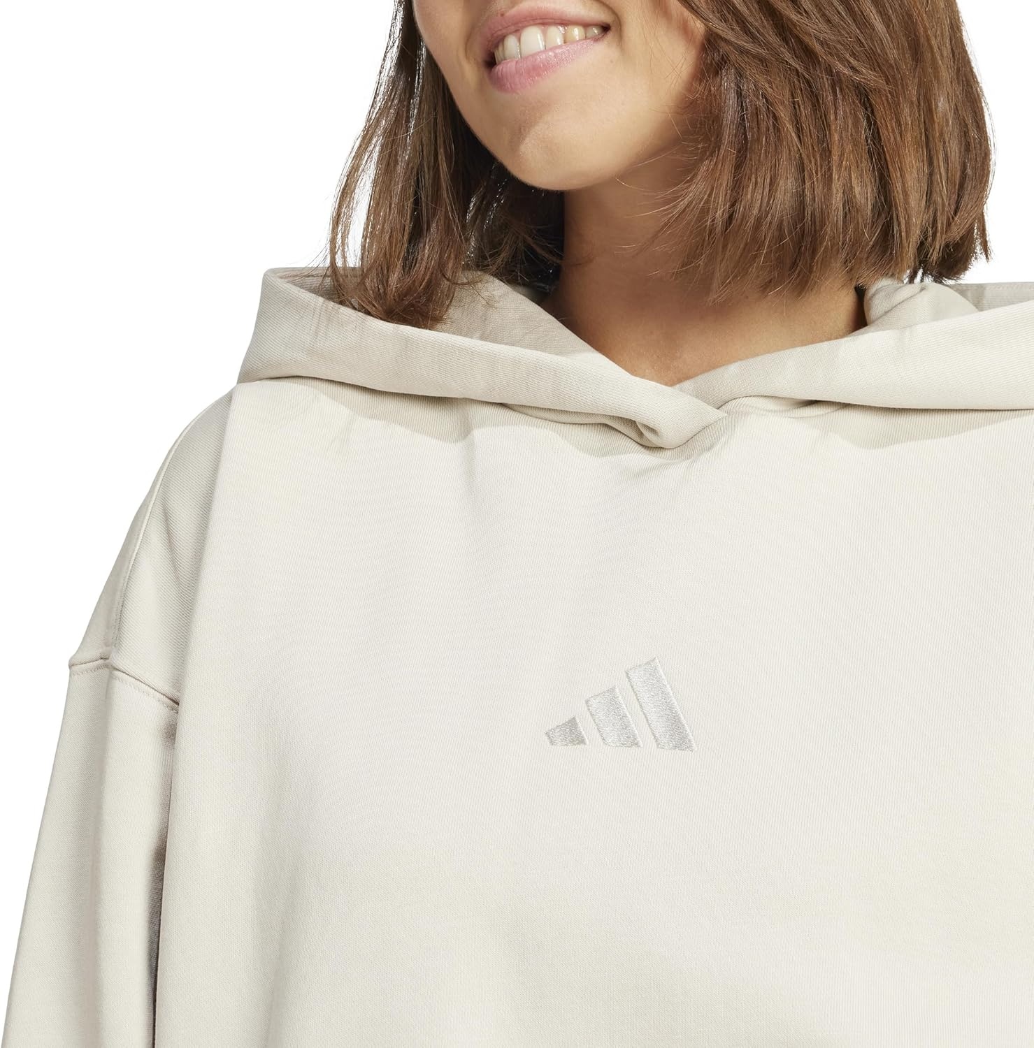 image:imageadidas Womens All Szn Fleece Loose HoodieWonder Alumina