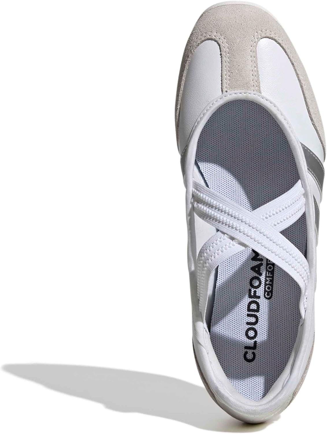 image:imageadidas Womens Barreda Mary Jane ShoesWhiteSilver MetallicOff White