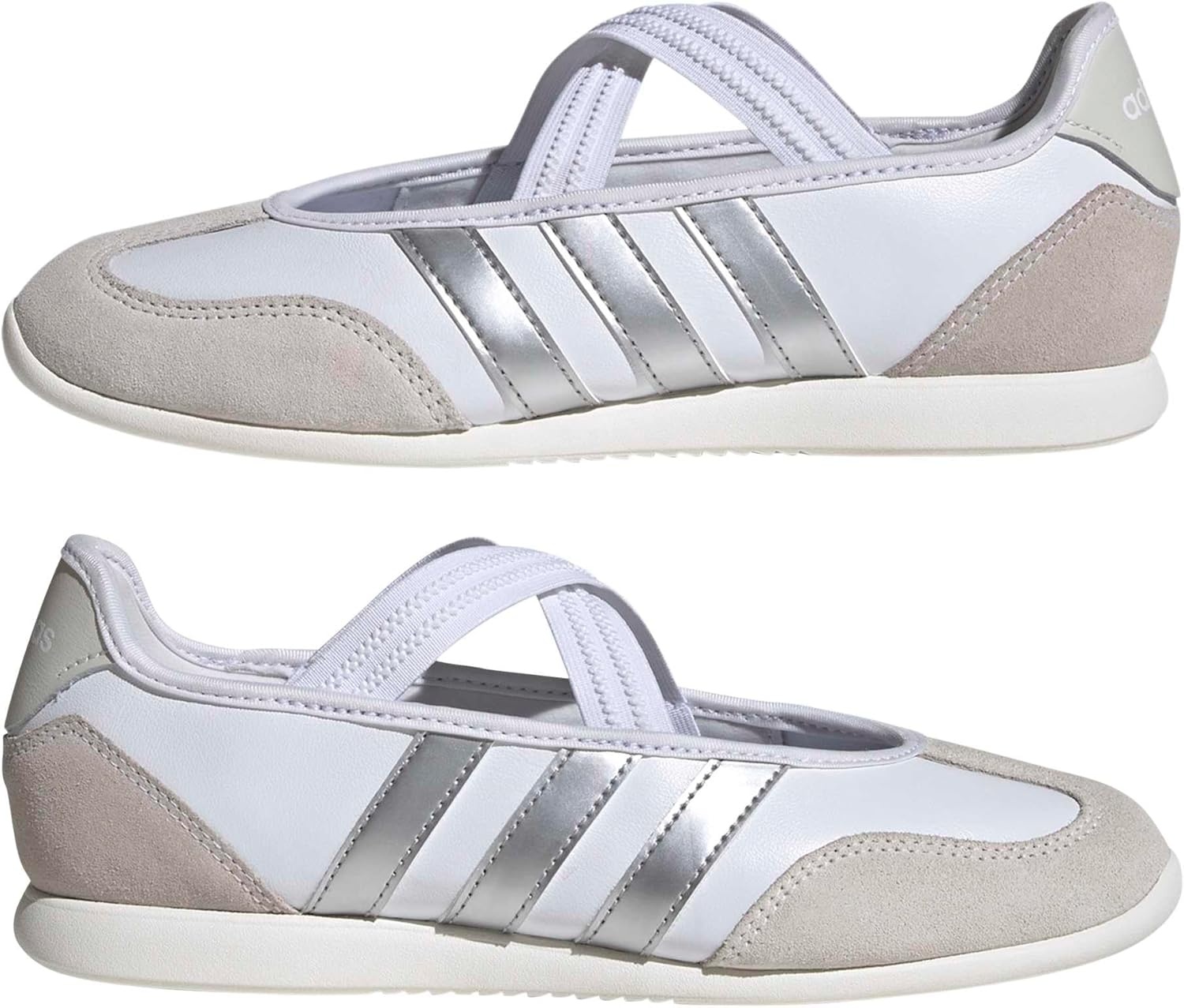 image:imageadidas Womens Barreda Mary Jane ShoesWhiteSilver MetallicOff White