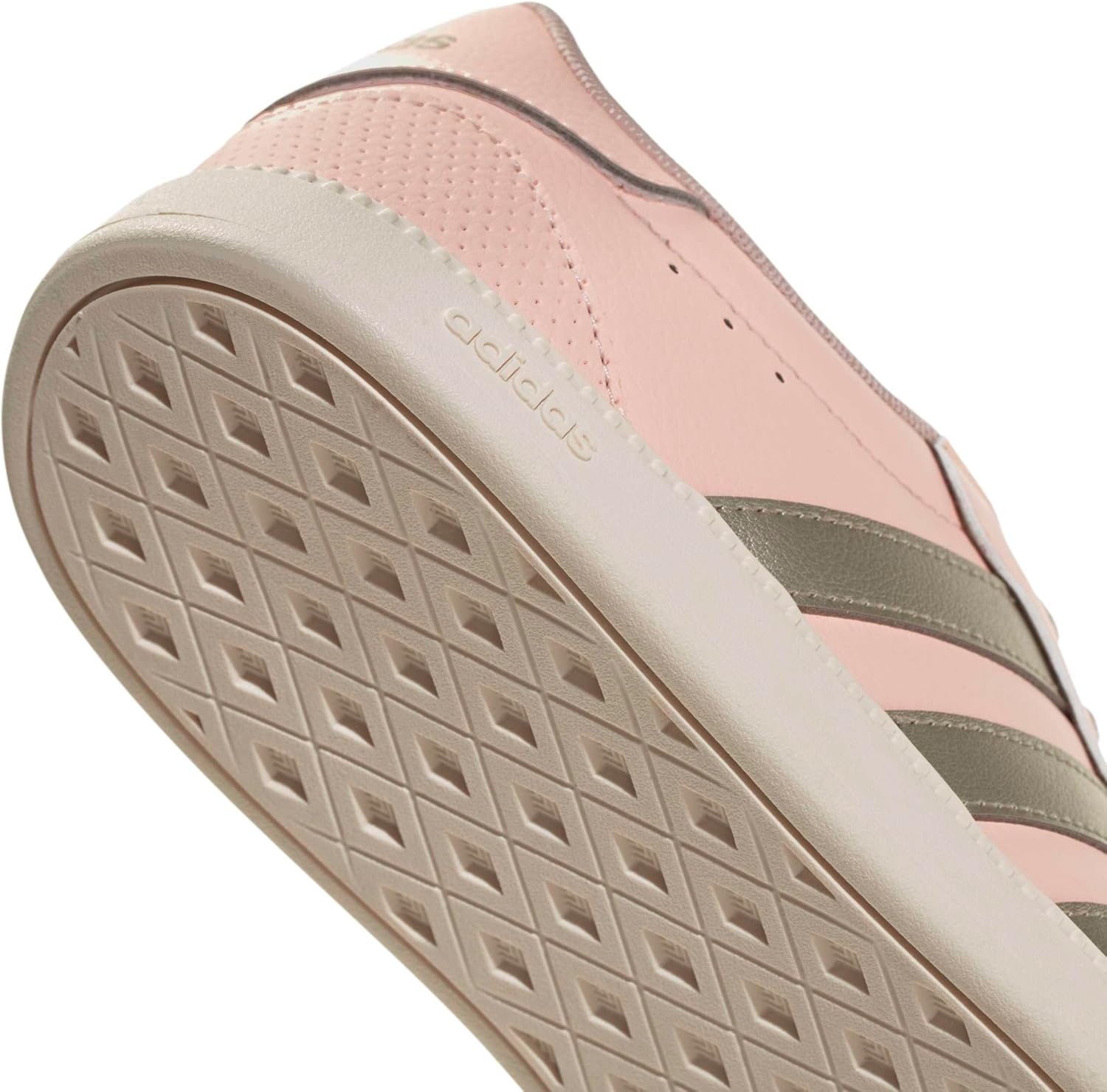 image:imageadidas Womens Breaknet Sleek SneakersBlush PinkCyber MetallicWonder White