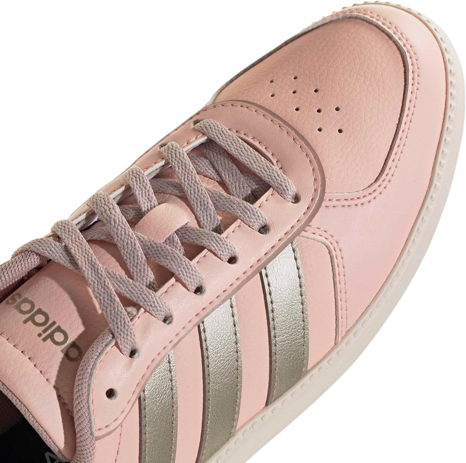 image:imageadidas Womens Breaknet Sleek SneakersBlush PinkCyber MetallicWonder White