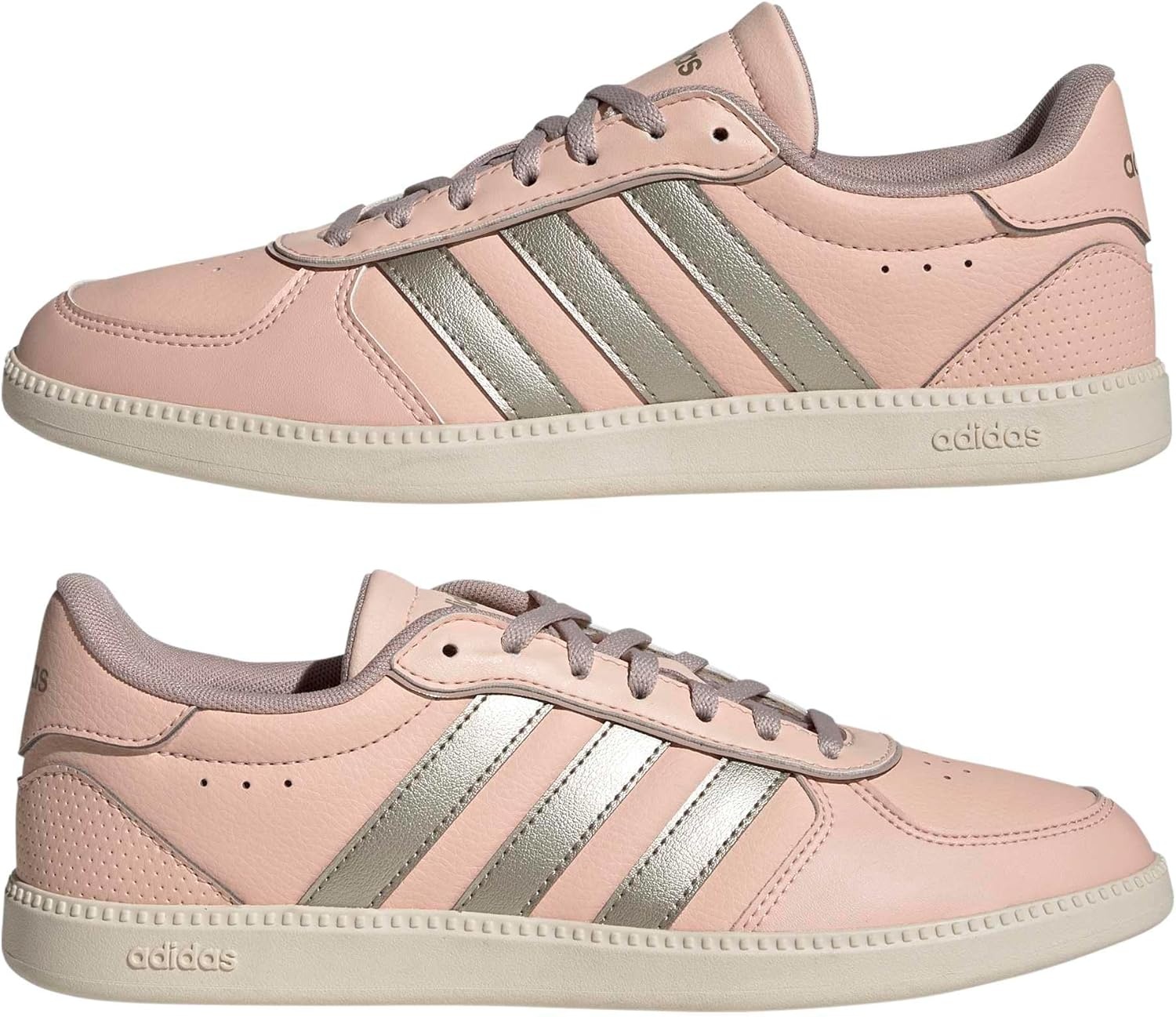 image:imageadidas Womens Breaknet Sleek SneakersBlush PinkCyber MetallicWonder White