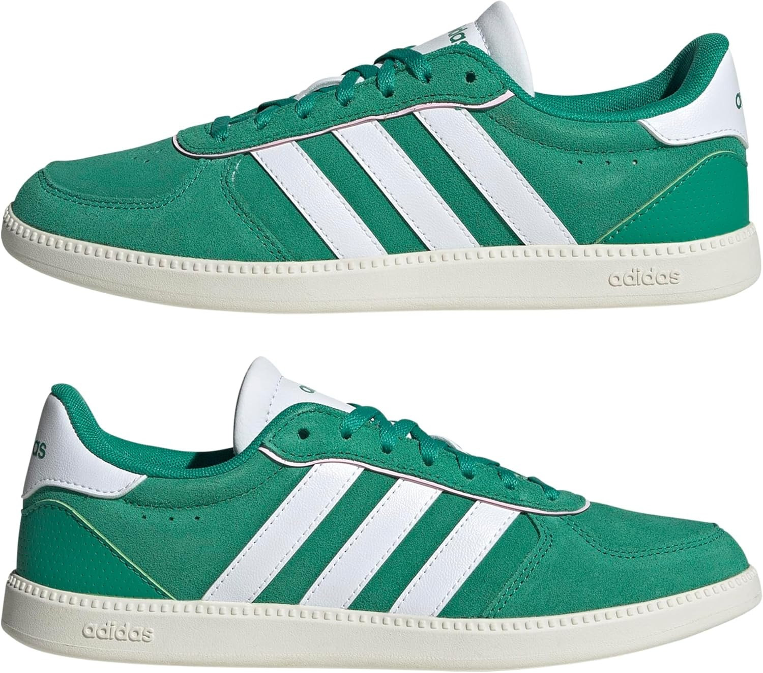 image:imageadidas Womens Breaknet Sleek SneakersCourt GreenWhiteClear Pink