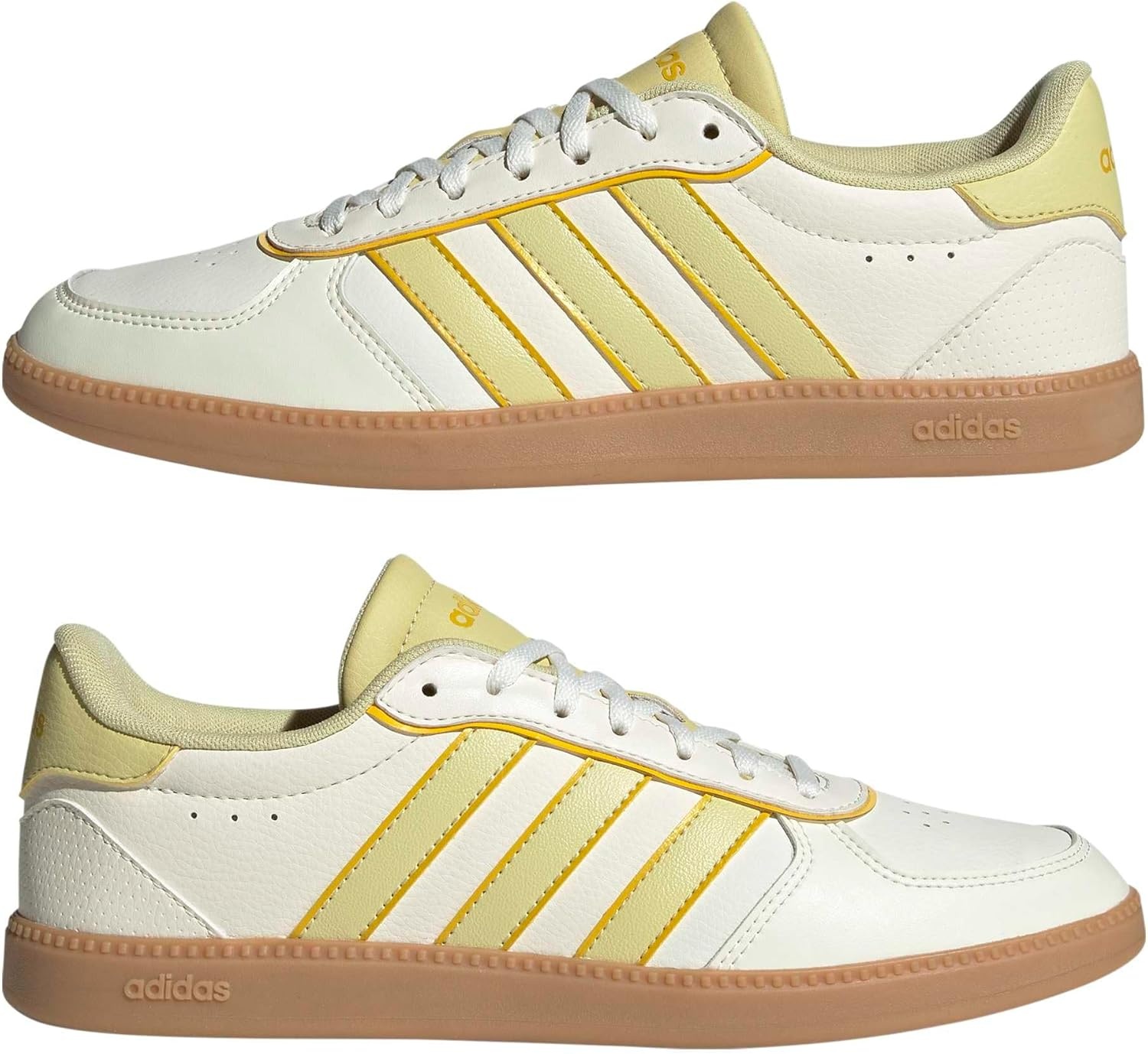 image:imageadidas Womens Breaknet Sleek SneakersOff WhitePowder YellowUtility Yellow