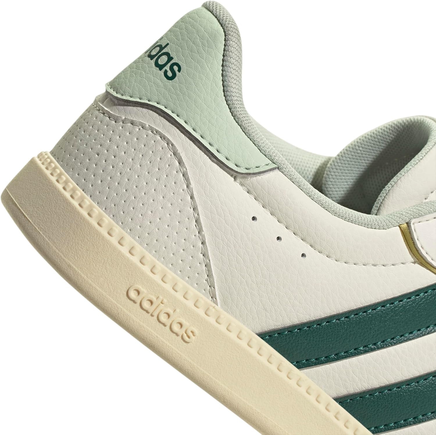 image:imageadidas Womens Breaknet Sleek SneakersWhiteCollegiate GreenLinen Green