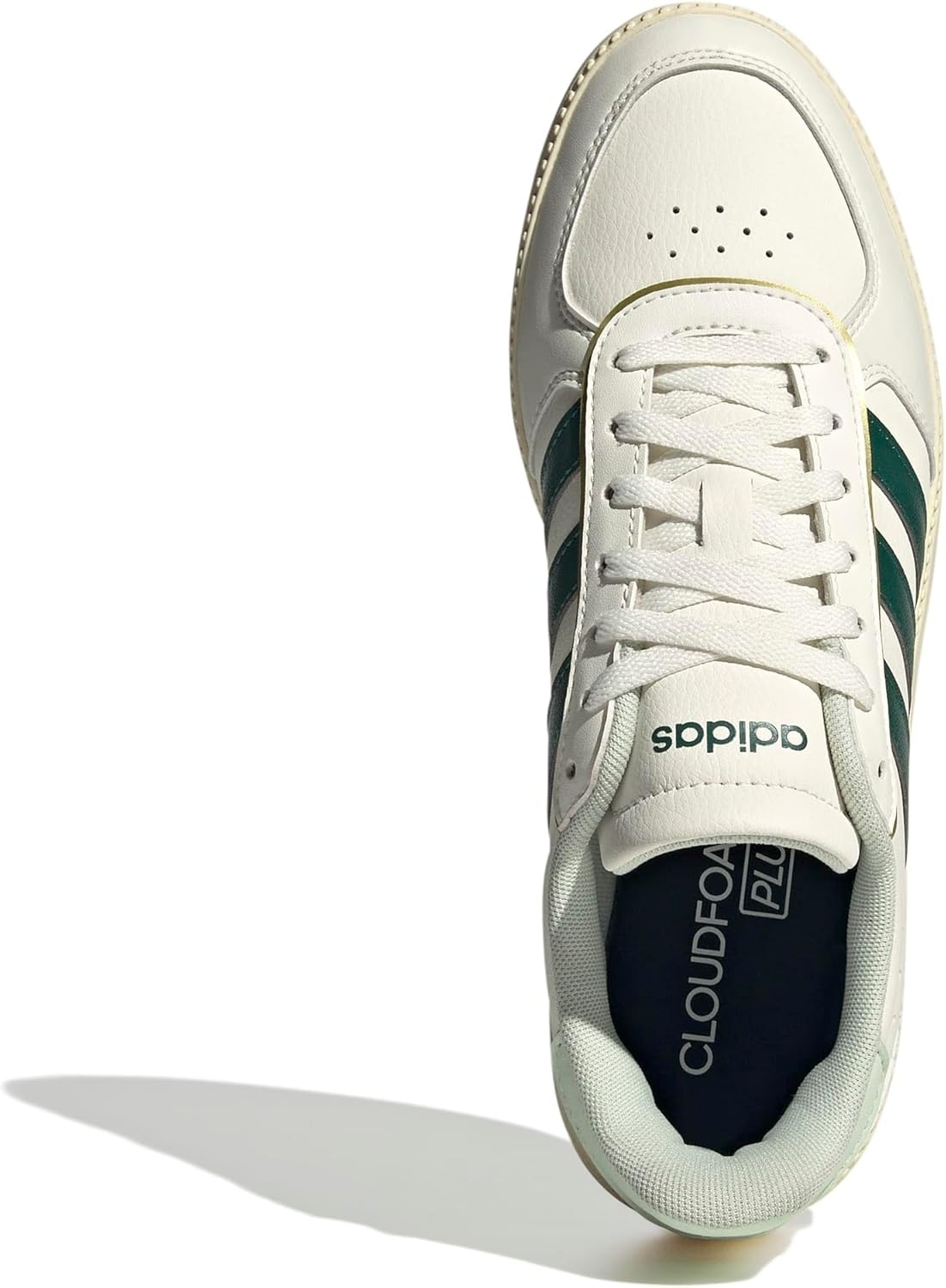 image:imageadidas Womens Breaknet Sleek SneakersWhiteCollegiate GreenLinen Green
