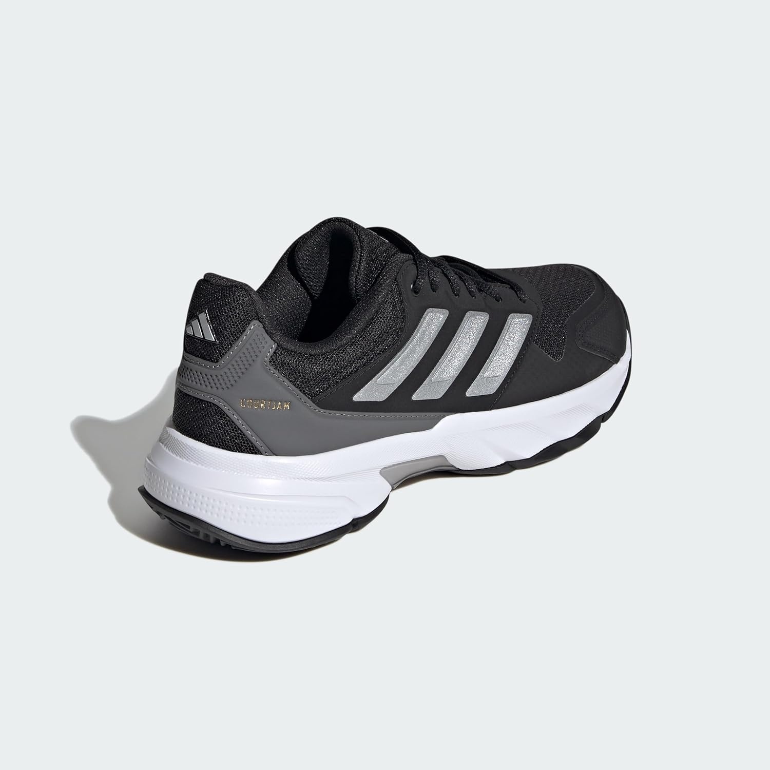 image:imageadidas Womens Courtjam Control 3 Tennis Sneakers Shoes WhiteBlackSilver MetallicGrey