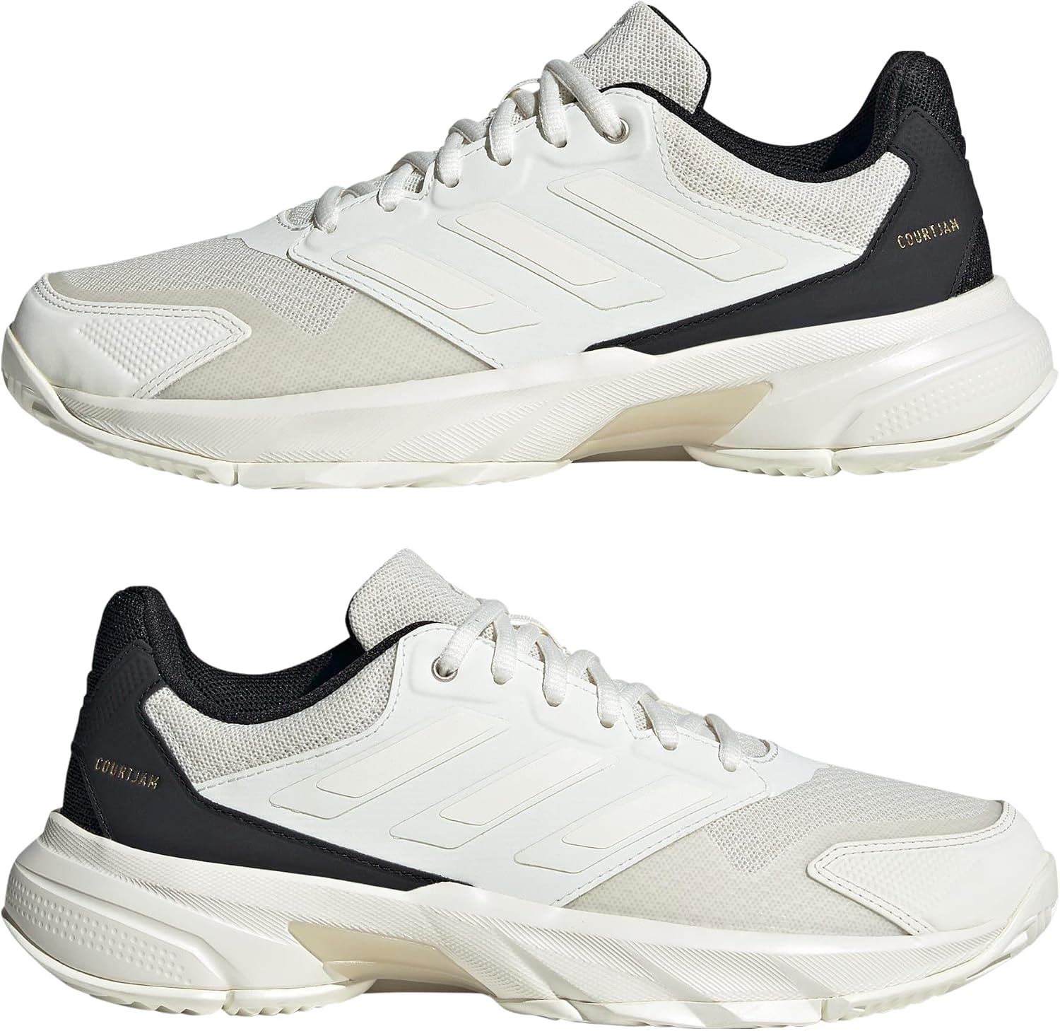 image:imageadidas Womens Courtjam Control 3 Tennis Sneakers Shoes WhiteOff WhiteOff WhiteChampagne Metallic