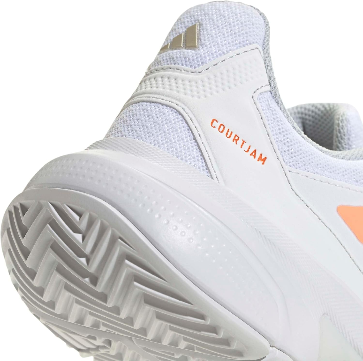image:imageadidas Womens Courtjam Control 3 Tennis Sneakers Shoes WhiteWhiteBeam OrangeCrystal White