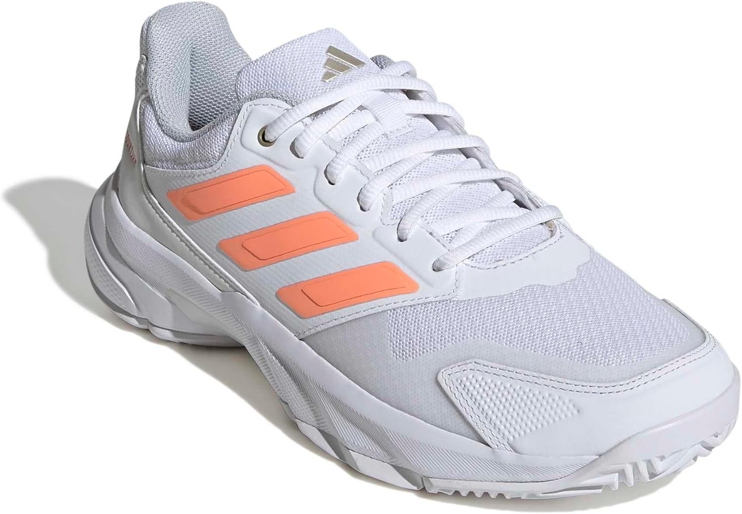 image:imageadidas Womens Courtjam Control 3 Tennis Sneakers Shoes WhiteWhiteBeam OrangeCrystal White
