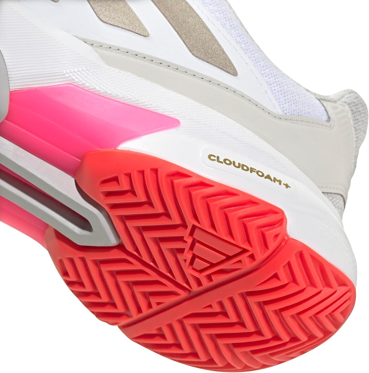 image:imageadidas Womens Courtjam Control 3 Tennis Sneakers Shoes WhiteWhiteIron MetallicLucid Red
