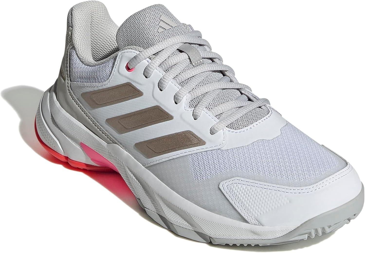 image:imageadidas Womens Courtjam Control 3 Tennis Sneakers Shoes WhiteWhiteIron MetallicLucid Red