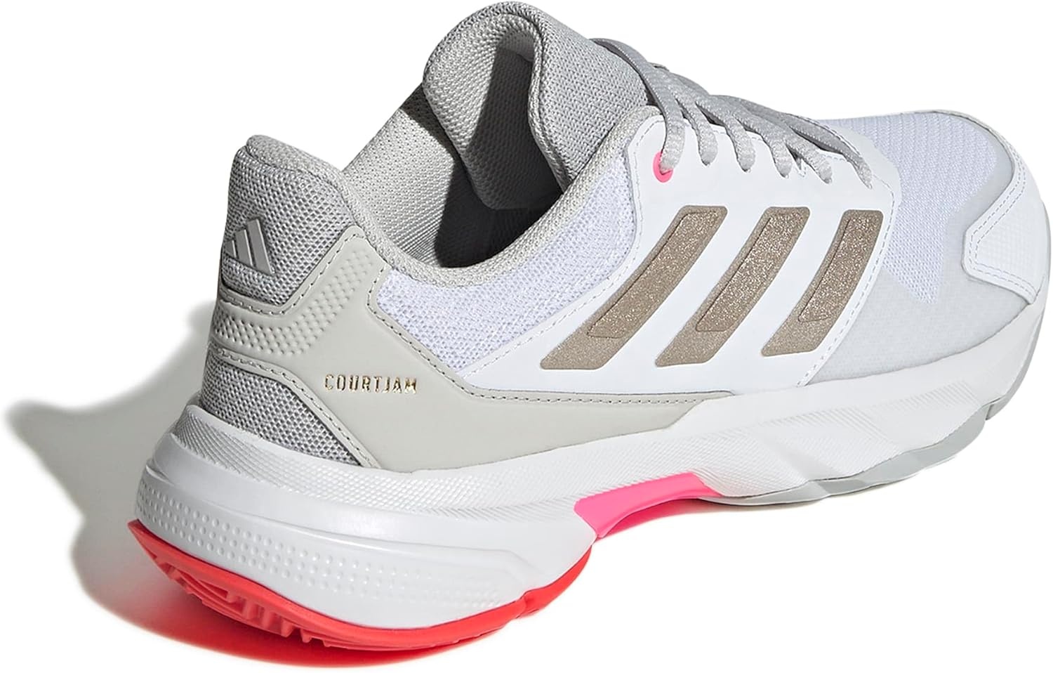 image:imageadidas Womens Courtjam Control 3 Tennis Sneakers Shoes WhiteWhiteIron MetallicLucid Red