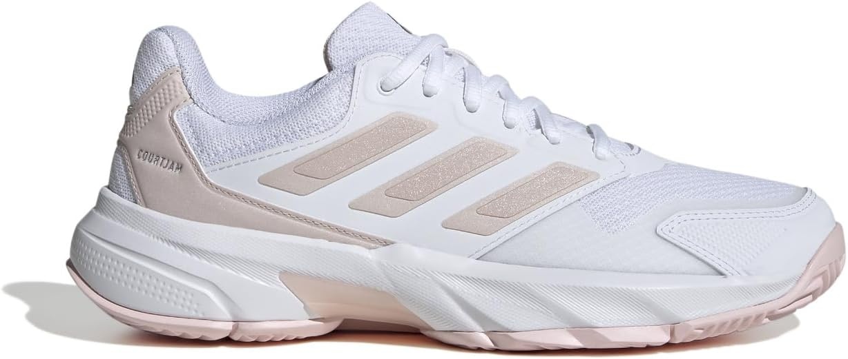 image:imageadidas Womens Courtjam Control 3 Tennis Sneakers Shoes WhiteWhiteSandy Pink MetSandy Pink