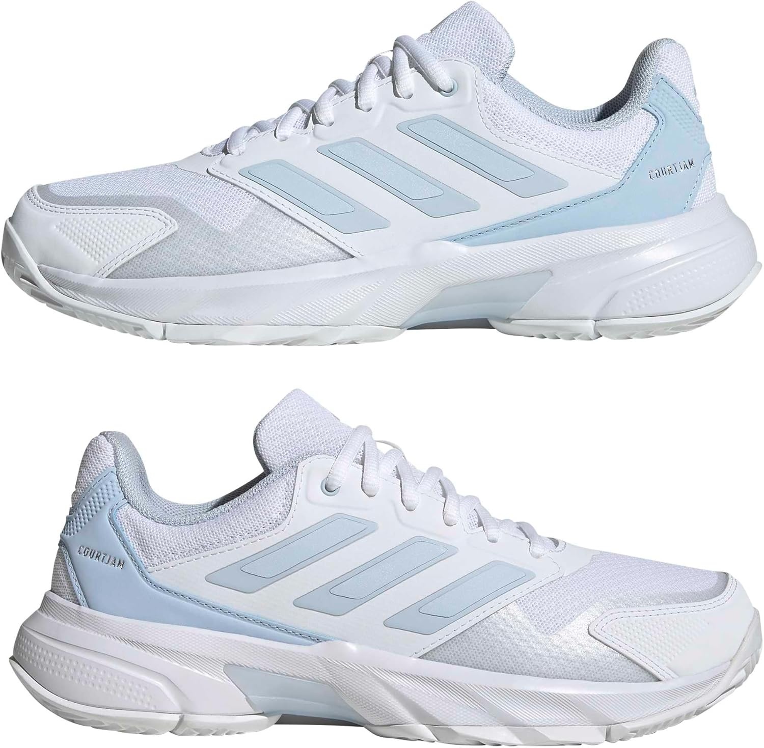 image:imageadidas Womens Courtjam Control 3 Tennis Sneakers Shoes WhiteWhiteSilver Metallic