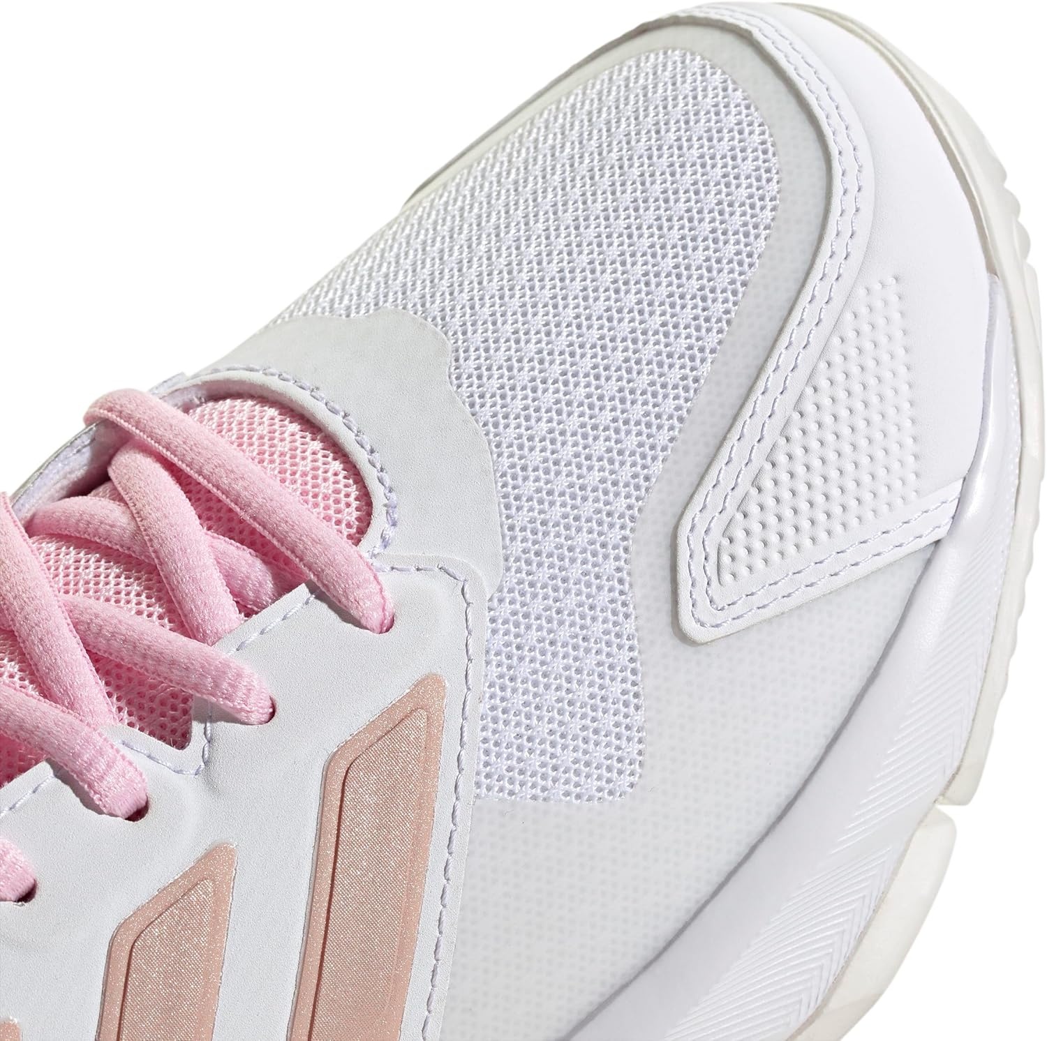 image:imageadidas Womens Courtjam Control 3 Tennis Sneakers Shoes WhiteWhiteSilver MetallicLucid Pink