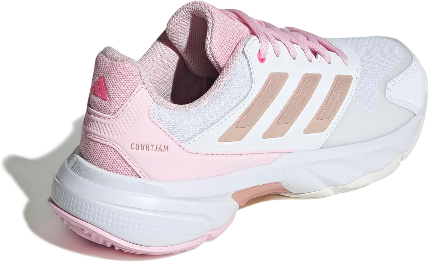 image:imageadidas Womens Courtjam Control 3 Tennis Sneakers Shoes WhiteWhiteSilver MetallicLucid Pink