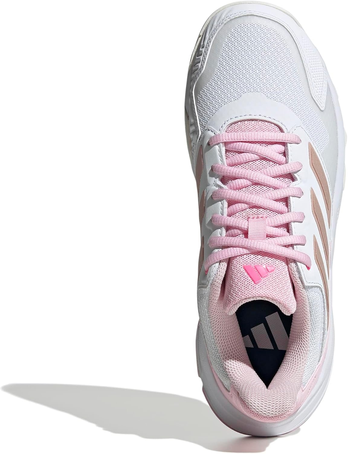 image:imageadidas Womens Courtjam Control 3 Tennis Sneakers Shoes WhiteWhiteSilver MetallicLucid Pink