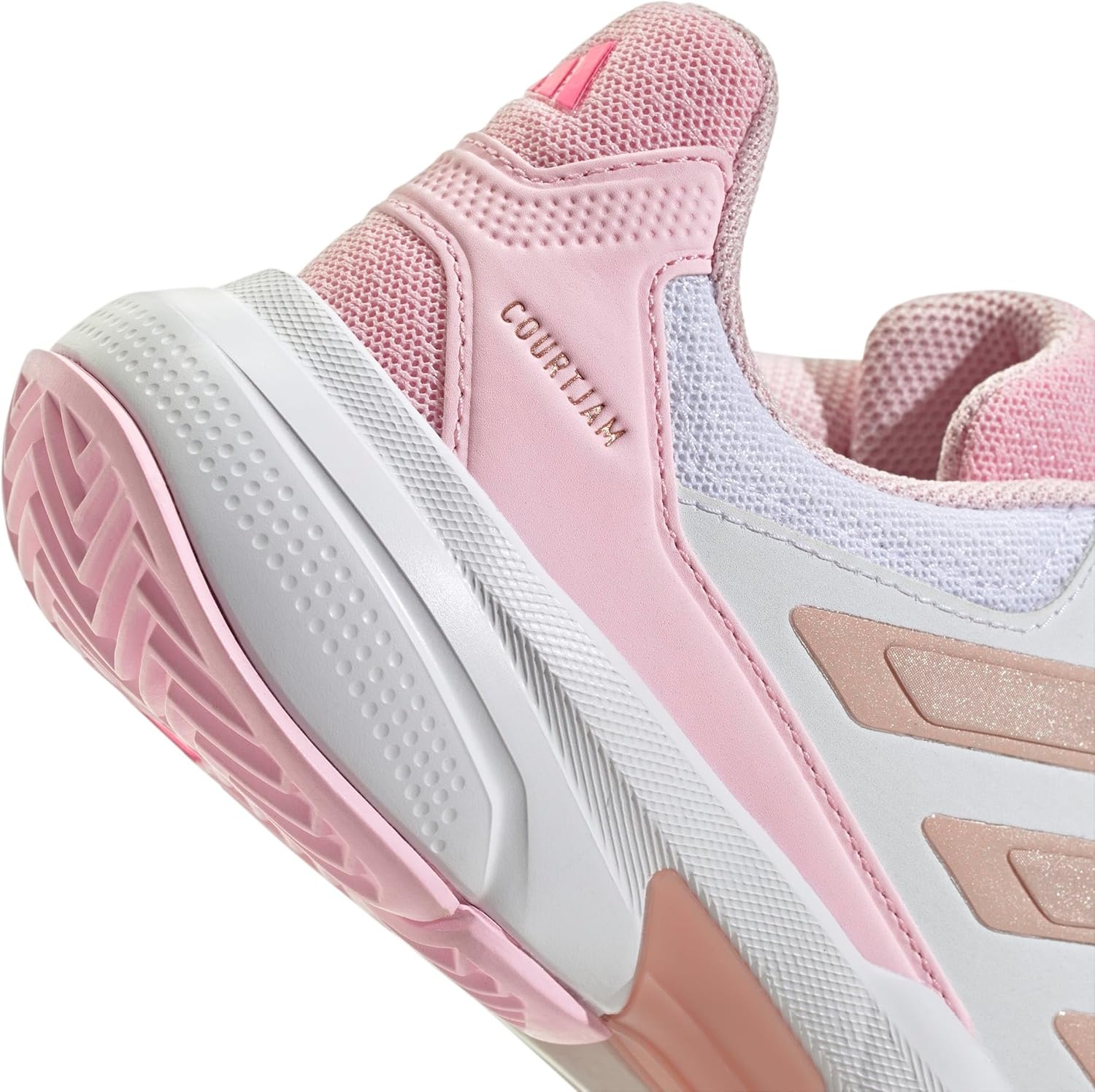 image:imageadidas Womens Courtjam Control 3 Tennis Sneakers Shoes WhiteWhiteSilver MetallicLucid Pink