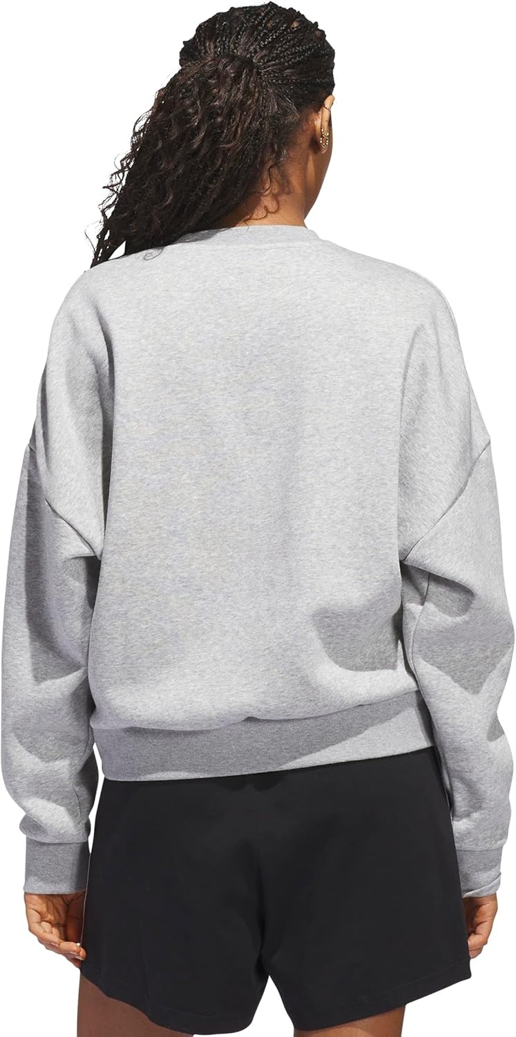 image:imageadidas Womens Cozy Holiday Graphic SweatshirtMedium Grey Heather