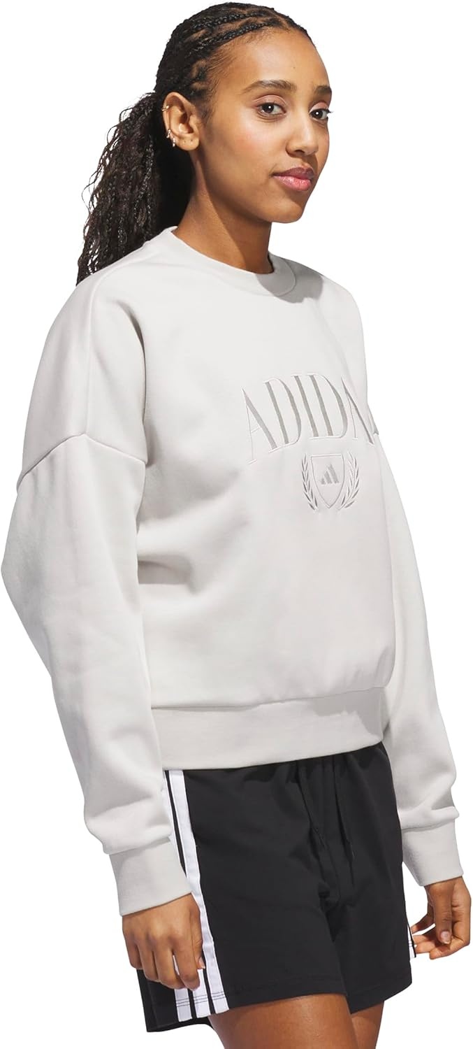 image:imageadidas Womens Cozy Holiday Graphic SweatshirtWonder Alumina