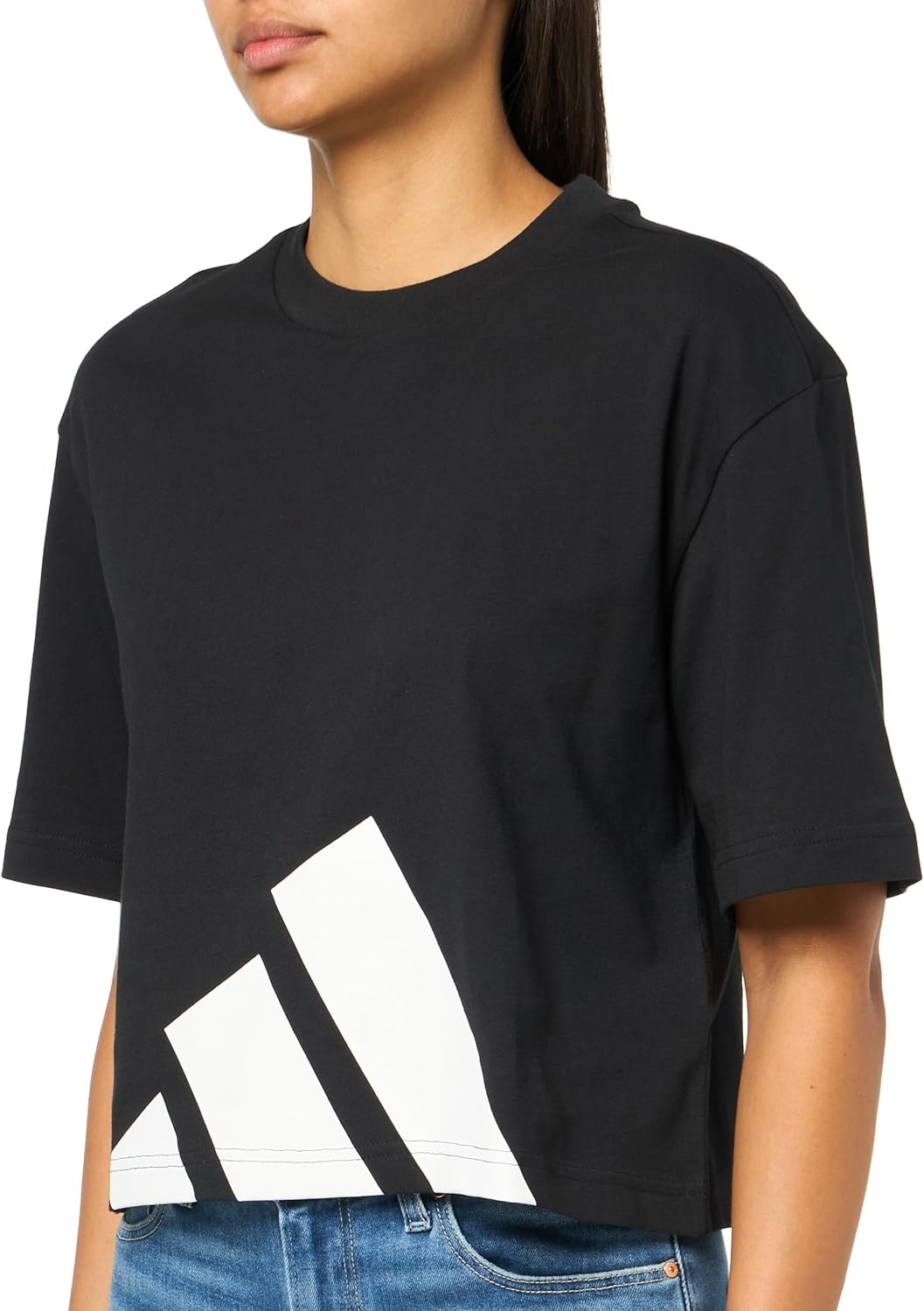 image:imageadidas Womens Essentials Big Logo Boyfriend TShirtBlackWhite
