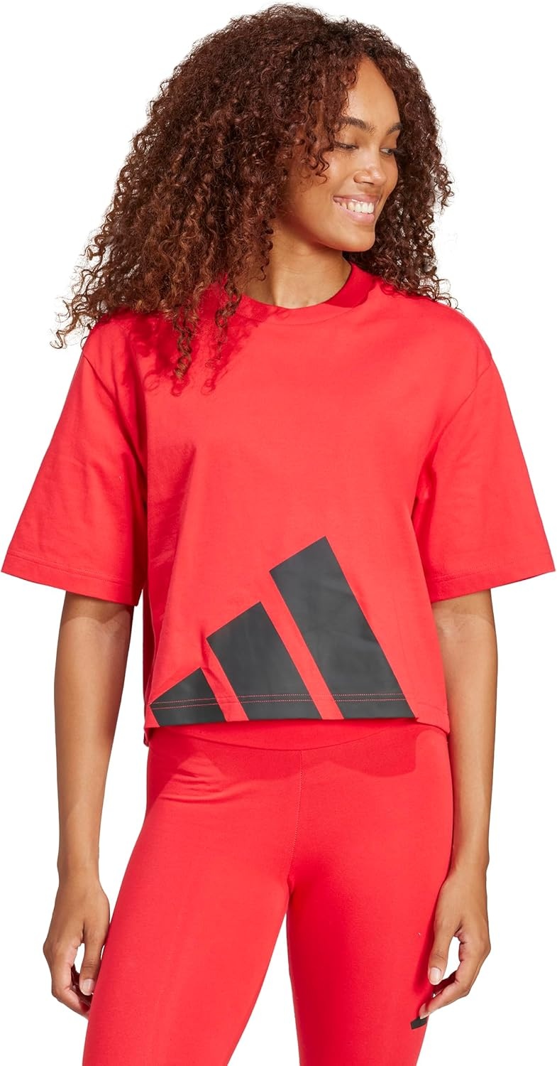 image:imageadidas Womens Essentials Big Logo Boyfriend TShirtPure RubyBlack